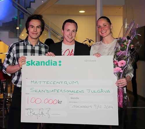 Henrik Wedberg, Mattias Munter, pensionsekonom på Skandia och seniorambassadör för Mattecentrum, Karolina Lisslö, Mattecentrums generalsekreterare
