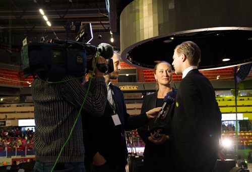 Karolina Lisslö, Mattecentrums generalsekreterare, Johan Cahling, Brynäs IF:s vice klubbdirektör
